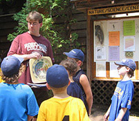 Counselor and campers